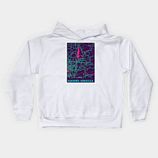 Dąbrowa Górnicza Neon City Map, Dąbrowa Górnicza Minimalist City Map Art Print Kids Hoodie